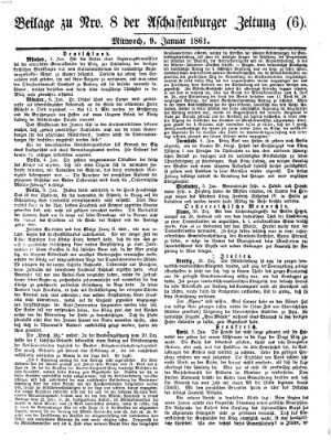 Aschaffenburger Zeitung Mittwoch 9. Januar 1861