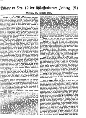 Aschaffenburger Zeitung Montag 14. Januar 1861