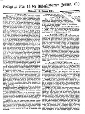 Aschaffenburger Zeitung Mittwoch 16. Januar 1861