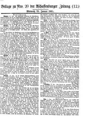 Aschaffenburger Zeitung Mittwoch 23. Januar 1861