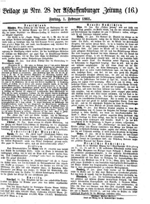 Aschaffenburger Zeitung Freitag 1. Februar 1861