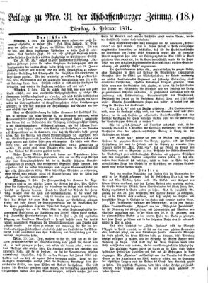 Aschaffenburger Zeitung Dienstag 5. Februar 1861