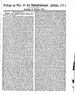 Aschaffenburger Zeitung Samstag 9. Februar 1861