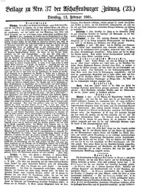 Aschaffenburger Zeitung Dienstag 12. Februar 1861