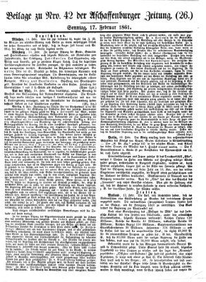 Aschaffenburger Zeitung Sonntag 17. Februar 1861