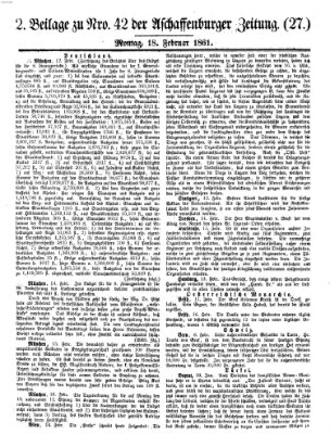 Aschaffenburger Zeitung Montag 18. Februar 1861