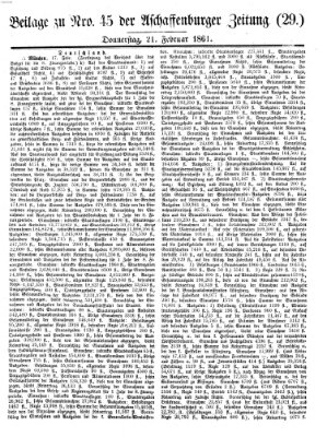 Aschaffenburger Zeitung Donnerstag 21. Februar 1861