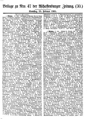 Aschaffenburger Zeitung Samstag 23. Februar 1861