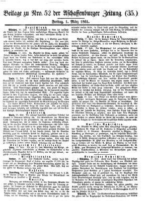 Aschaffenburger Zeitung Freitag 1. März 1861