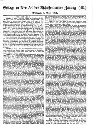 Aschaffenburger Zeitung Mittwoch 6. März 1861