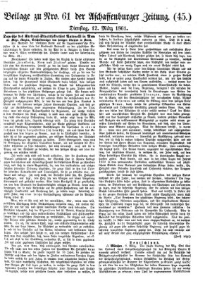 Aschaffenburger Zeitung Dienstag 12. März 1861