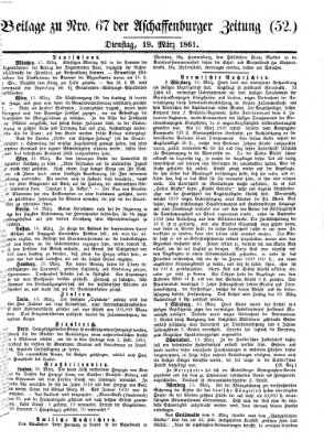 Aschaffenburger Zeitung Dienstag 19. März 1861