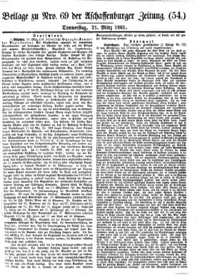 Aschaffenburger Zeitung Donnerstag 21. März 1861