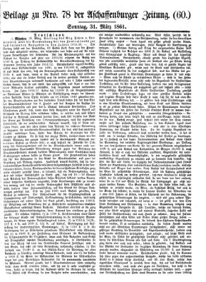 Aschaffenburger Zeitung Sonntag 31. März 1861