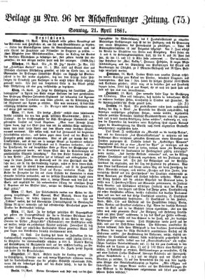 Aschaffenburger Zeitung Sonntag 21. April 1861