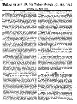 Aschaffenburger Zeitung Dienstag 30. April 1861