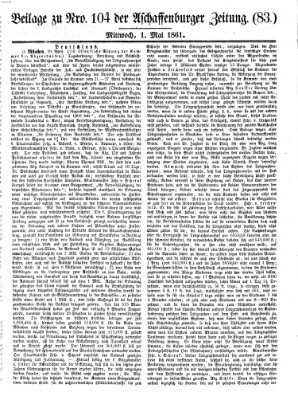 Aschaffenburger Zeitung Mittwoch 1. Mai 1861