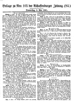 Aschaffenburger Zeitung Donnerstag 2. Mai 1861