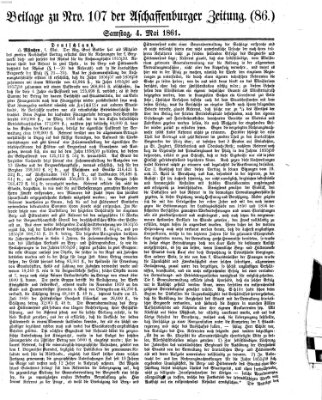 Aschaffenburger Zeitung Samstag 4. Mai 1861