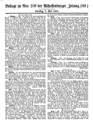 Aschaffenburger Zeitung Dienstag 7. Mai 1861