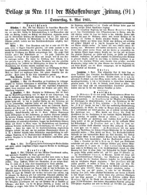 Aschaffenburger Zeitung Donnerstag 9. Mai 1861