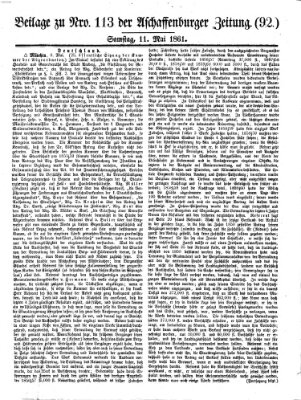 Aschaffenburger Zeitung Samstag 11. Mai 1861