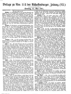 Aschaffenburger Zeitung Sonntag 12. Mai 1861