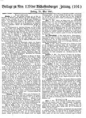 Aschaffenburger Zeitung Freitag 31. Mai 1861