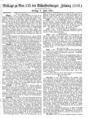 Aschaffenburger Zeitung Freitag 7. Juni 1861