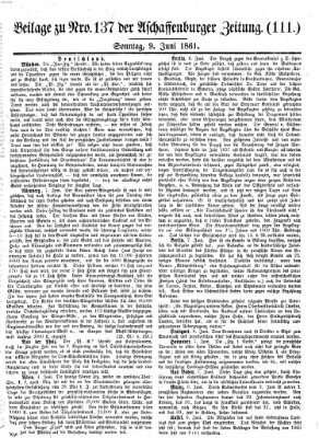 Aschaffenburger Zeitung Sonntag 9. Juni 1861