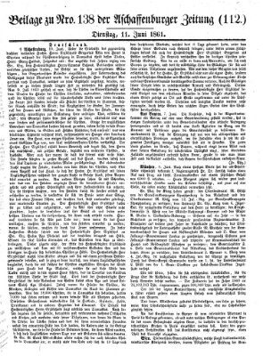 Aschaffenburger Zeitung Dienstag 11. Juni 1861