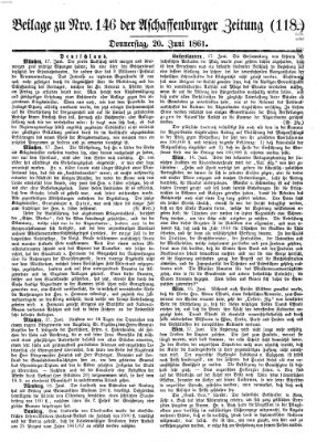 Aschaffenburger Zeitung Donnerstag 20. Juni 1861