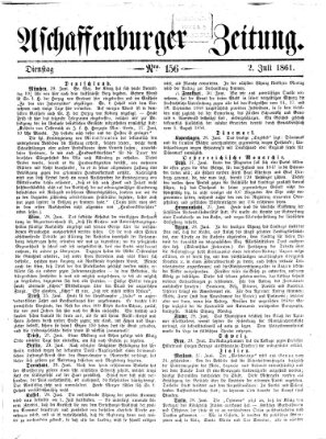 Aschaffenburger Zeitung Dienstag 2. Juli 1861