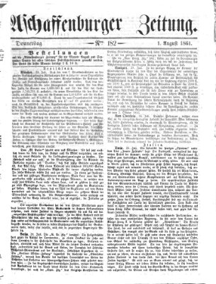 Aschaffenburger Zeitung Donnerstag 1. August 1861