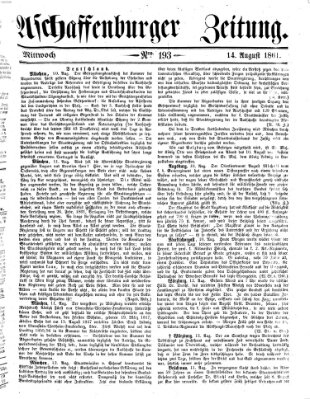 Aschaffenburger Zeitung Mittwoch 14. August 1861