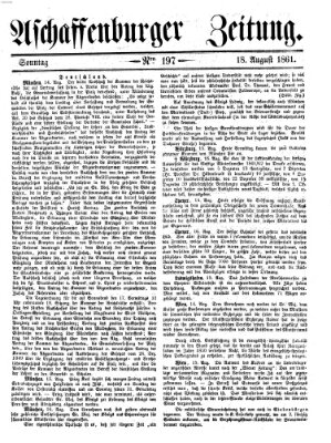 Aschaffenburger Zeitung Sonntag 18. August 1861