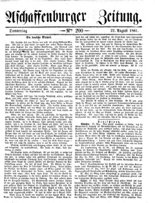 Aschaffenburger Zeitung Donnerstag 22. August 1861