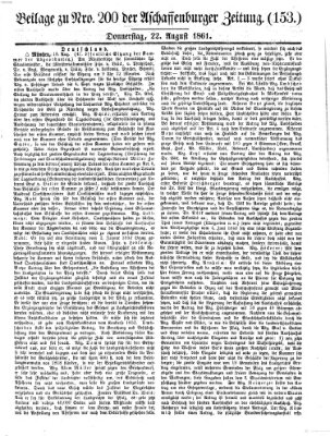 Aschaffenburger Zeitung Donnerstag 22. August 1861