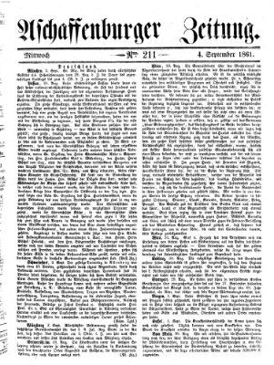 Aschaffenburger Zeitung Mittwoch 4. September 1861