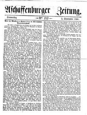 Aschaffenburger Zeitung Donnerstag 5. September 1861