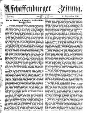 Aschaffenburger Zeitung Freitag 6. September 1861