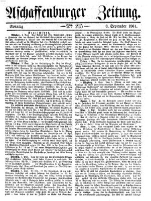 Aschaffenburger Zeitung Sonntag 8. September 1861