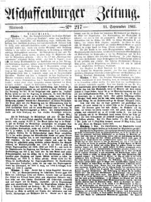 Aschaffenburger Zeitung Mittwoch 11. September 1861