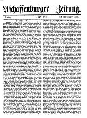 Aschaffenburger Zeitung Freitag 13. September 1861