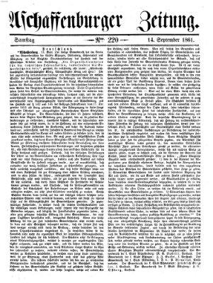 Aschaffenburger Zeitung Samstag 14. September 1861