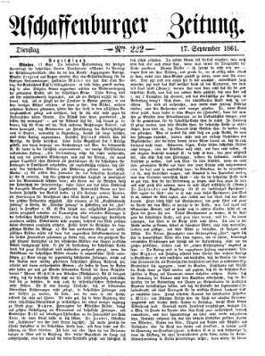 Aschaffenburger Zeitung Dienstag 17. September 1861