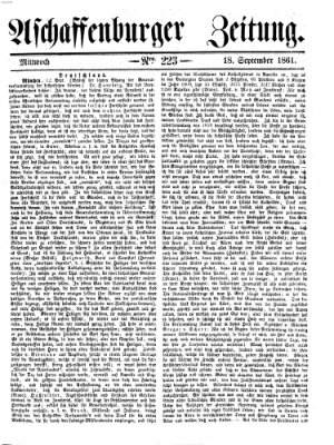 Aschaffenburger Zeitung Mittwoch 18. September 1861