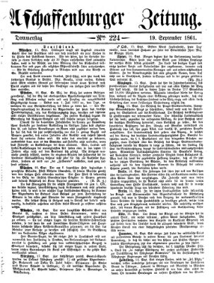 Aschaffenburger Zeitung Donnerstag 19. September 1861