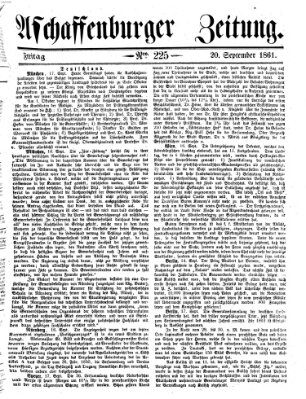 Aschaffenburger Zeitung Freitag 20. September 1861