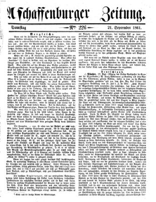 Aschaffenburger Zeitung Samstag 21. September 1861